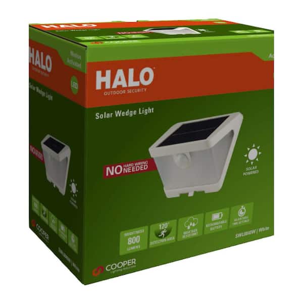 SWL 70-Watt, White, Motion Activated, Outdoor Integrated LED Solar Wedge Light, Dusk to Dawn, 800 Lumens, 4000K