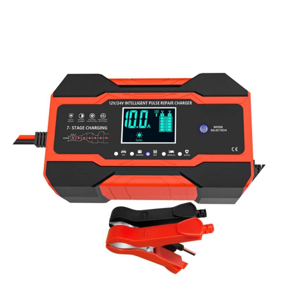 10-Amp Smart Battery Charger 12V 24V with Temp Compensation Trickle Desulfa