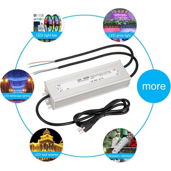 LED Transformator 12V 60W, BRIMETI 230V AC naar 12V DC Voeding 5A IP67 Waterdicht Stuurprogramma, Laagspanningstransformator LED Driver, Slanke LED Strip Voeding, Constante Spanning Adapter