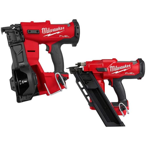 M18 FUEL 18-Volt Lithium-Ion Brushless Cordless Coil Roofing Nailer w/ M18 FUEL 30-Degree Framing Nailer