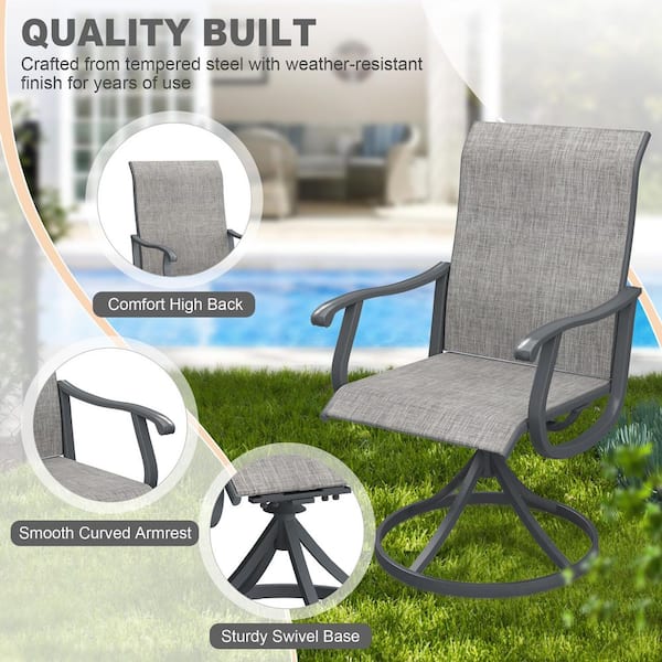 Tenleaf 5-Piece Metal Outdoor Dining Set with Storage Shelf