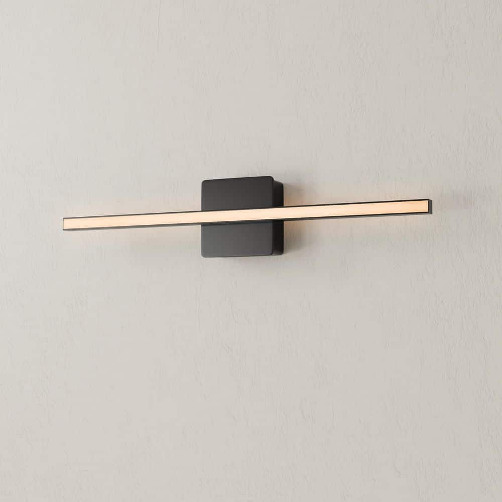 Phase 4 Collection 24 in. Matte Black Medium Modern Integrated 3CCT Integrated 1-Light LED Linear Vanity Light price history on PriceWatchPro