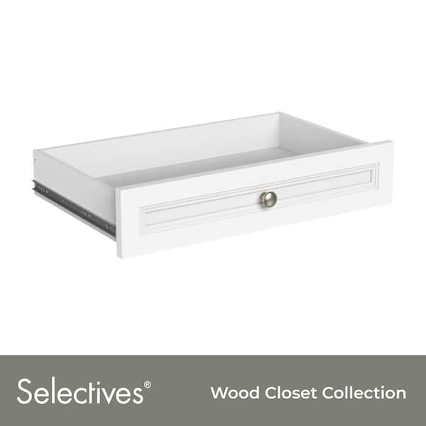 ClosetMaid Selectives 5 in. H x 23.5 in. W White Wood Drawer with Silver Handle