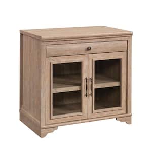 Rollingwood Country Brushed Oak Accent Storage Cabinet with Framed Glass Doors