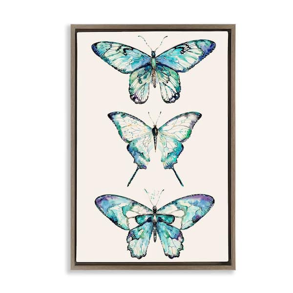 Stupell Industries Classic Butterfly Specimens by Christine Zalewski Brown Floater Frame Animal Graphic Art Print 25 in. x 17 in.