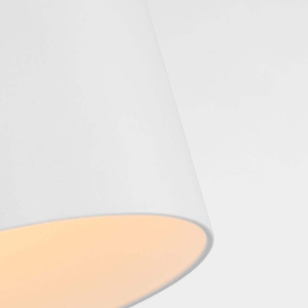 Matte White Glass Indoor/Outdoor Drum Flush Mount Light