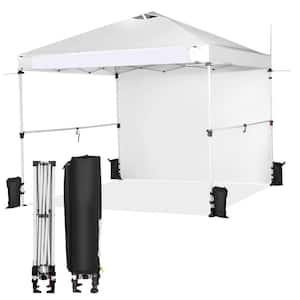 10 ft. x 10 ft. White Commercial Pop-up Canopy Tent Sidewall Folding Market Patio