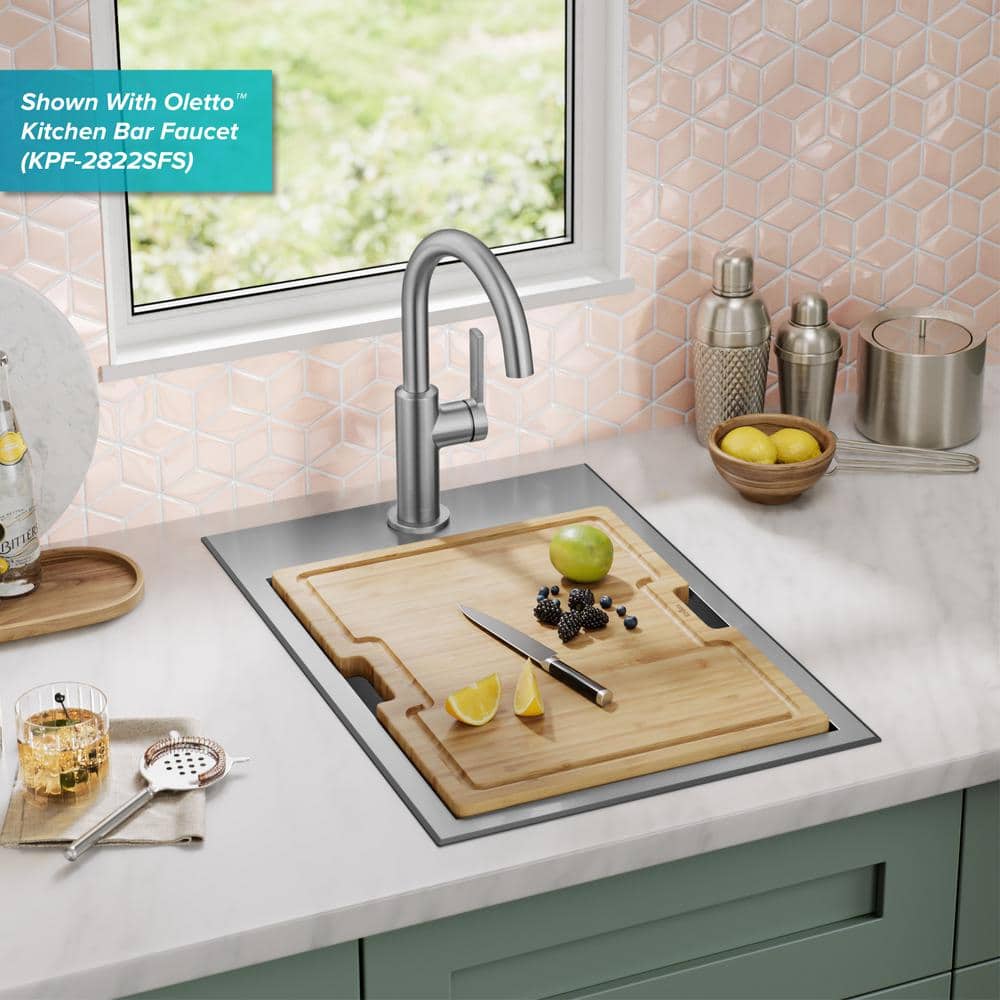 Kore 15" Stainless Steel Single Bowl Workstation Sink with Accessories