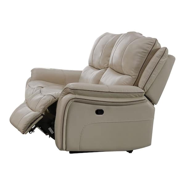 Furniture of America Dinne 68 in. Beige Polyester 2-Seater Reclining Loveseat with Armrests