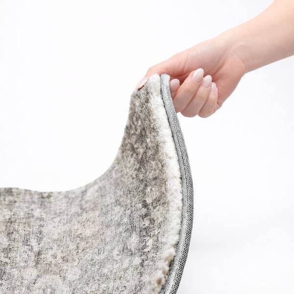 Dream Shag Premium Machine Washable Abstract ADS651 Silver 3 ft. x 5 ft. Area Rug