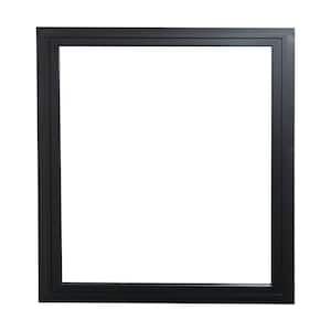 Picture 60 in. x 60 in. Matte Black Aluminum Tempered Window