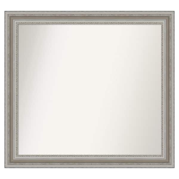 Amanti Art Parlor Silver 39.5 in. x 36.5 in. Cusom Non-Beveled Framed Bathroom Vanity Wall Mirror