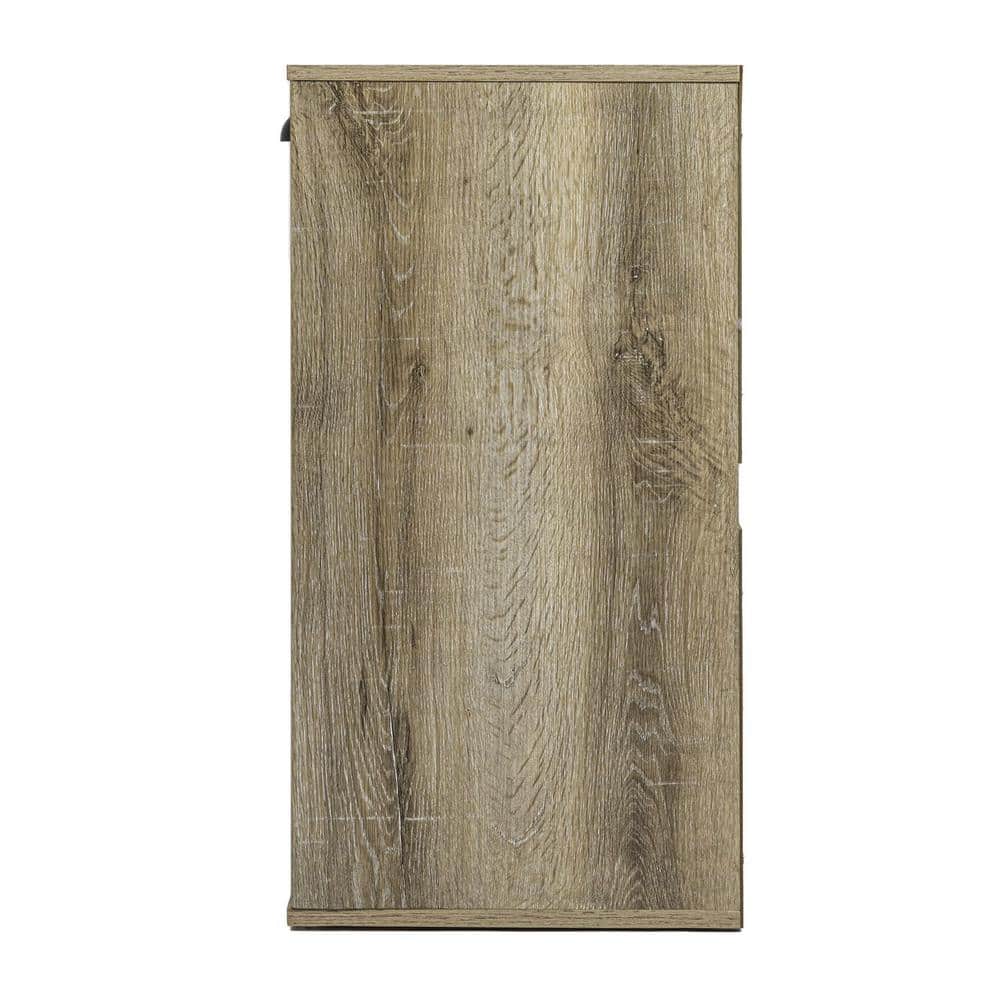 Oak Finish Tilt-Out Laundry Sorter Cabinet