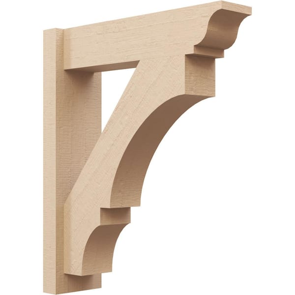 Ekena Millwork 6 in. x 26 in. x 22 in. Balboa Traditional Rough Cedar Woodgrain Timberthane Polyurethane Outlooker, Primed Tan