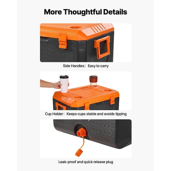VEVOR 63 qt. Portable Cooler, Ice Retention, Heavy-Duty Handles