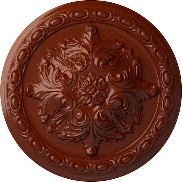Ekena Millwork 11-3/8 in. x 2 in. Acanthus Urethane Ceiling Medallion, Firebrick