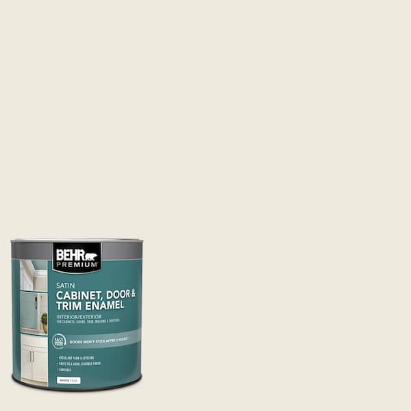 BEHR PREMIUM 1 qt. #W-B-710 Almond Cream Satin Enamel Interior/Exterior Cabinet, Door & Trim Paint