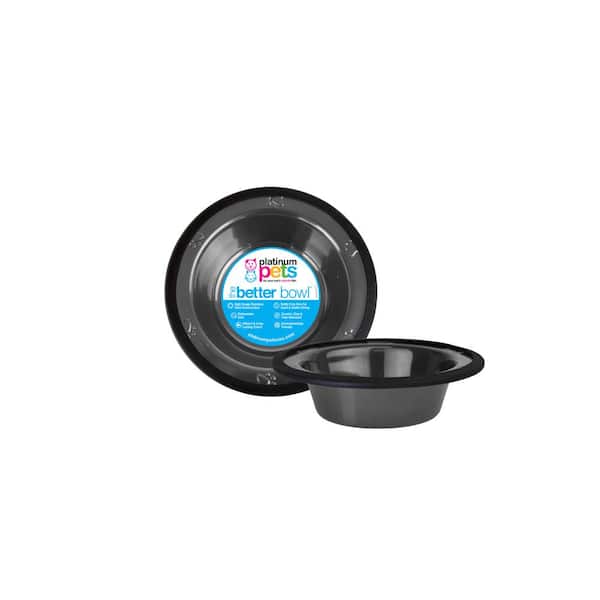 Platinum Pets 0.75 Cup Switchin Stainless Steel Dog/Cat Diner Feeder Replacement Bowl in Black Chrome