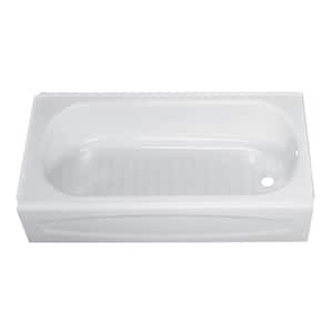 New Salem 60 in. x 30 in. Rectangular Apron Front Soaking Bathtub with Right Hand Drain in White