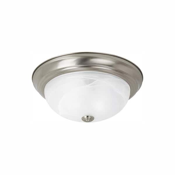 Generation Lighting Windgate 1-Light Brushed Nickel Flush Mount with LED Bulb