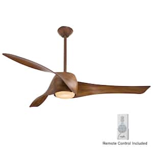 Artemis 58 in. Integrated LED Indoor Distressed Koa Ceiling Smart Fan with Light and Remote Control