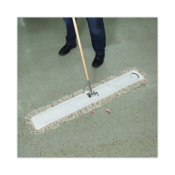 Industrial Dust Mop Head, Hygrade Cotton, 48w x 5d, White Industrial Dust Mop Head, Hygrade Cotton, 48w x 5d, White