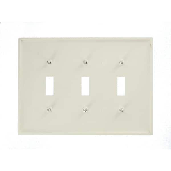 3-Gang White Toggle Nylon Standard Wall Plate (1-Pack) PJ3-W