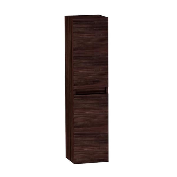 Menta 13.8 in. W x 12.4 in. D x 55.1 in. H Bathroom Storage Wall Cabinet in Wenge