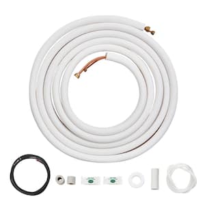 Mini Split Line Set 1/4 in. and 3/8 in., 25 ft. OD Copper Pipes Tubing and Triple-Layer Insulation for Air Conditioning
