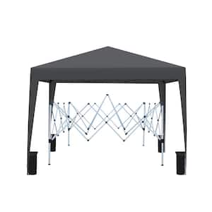 Outdoor 10 ft. W x 10 ft. L Pop Up Gazebo Canopy Tent with 4-pcs Weight sand bag, with Carry Bag-Black