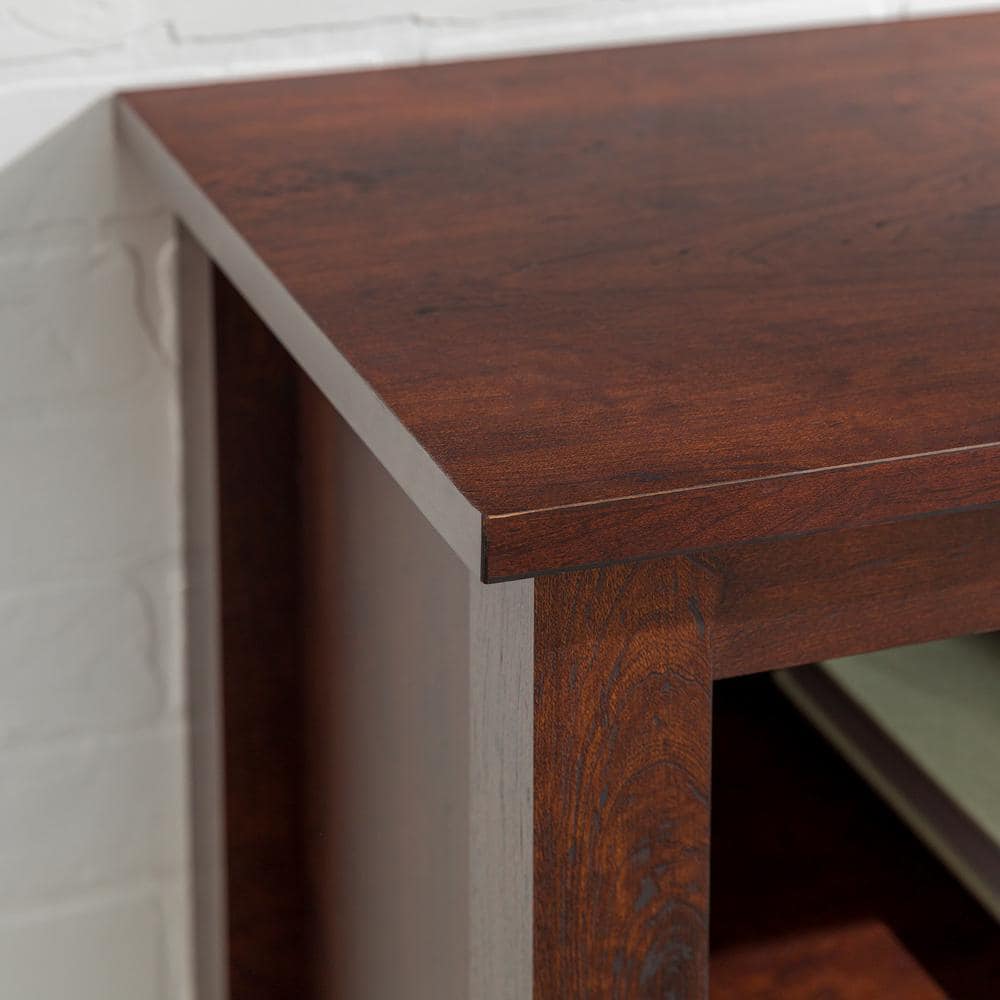 Traditional Brown 58" Wood TV Media Stand with Adjustable Shelves