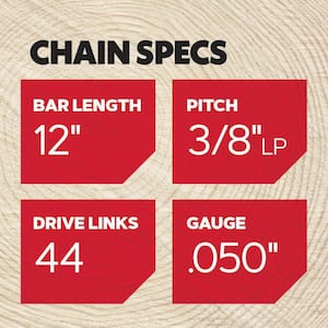 S44 Chainsaw Chain for 12 in. Bar Fits Echo, stihl, McCulloch, Remington, Poulan and more