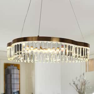 Alastair 1-Light Dimmable Integrated LED Plating Brass Chandelier with Crystal Accents