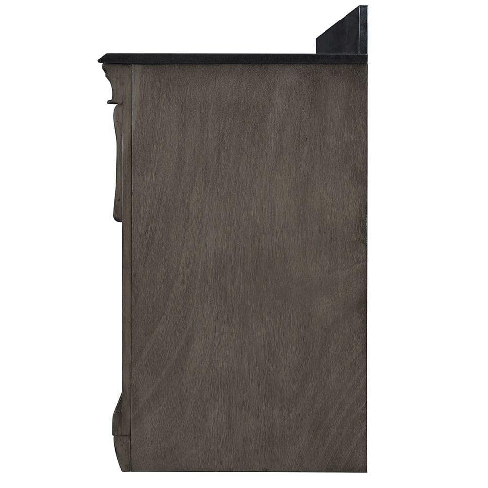 60" Distressed Grey MDF Freestanding Bathroom Vanity with Black Hardware