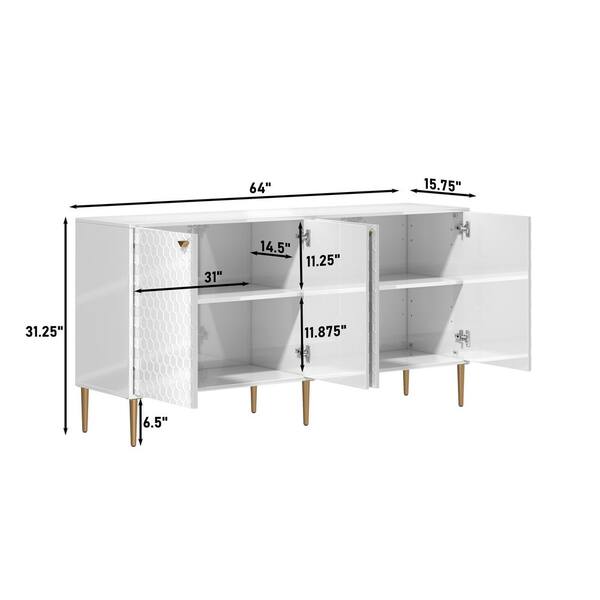 Clihome 15.75-in W x 31.25-in H Mdf White Freestanding Utility Storage Cabinet
