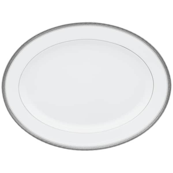Charlotta Platinum 14 in. (Platinum) Porcelain Oval Platter