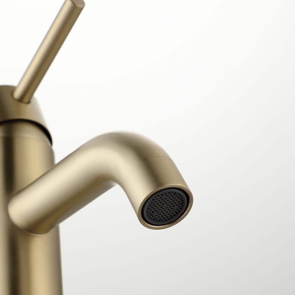 Brushed Gold Stainless Steel Single Handle Bathroom Faucet