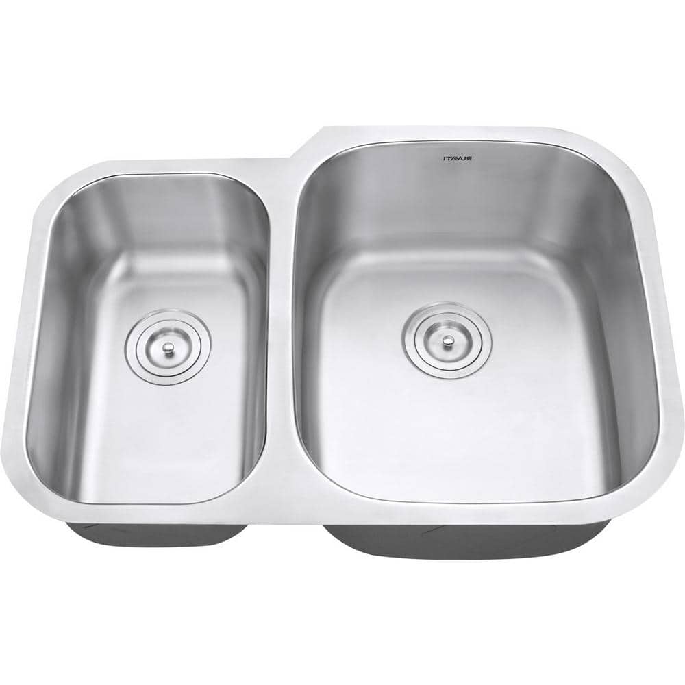 Ruvati 31" Stainless Steel Double Bowl Undermount Kitchen Sink