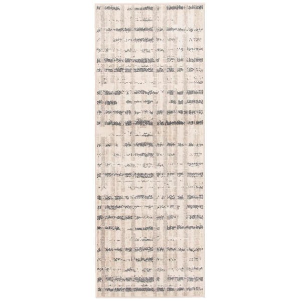 Aspen Design Custom Size Runner Rug – Feather Geometric Pattern – Brown/Grey – Polyamide – Any Length