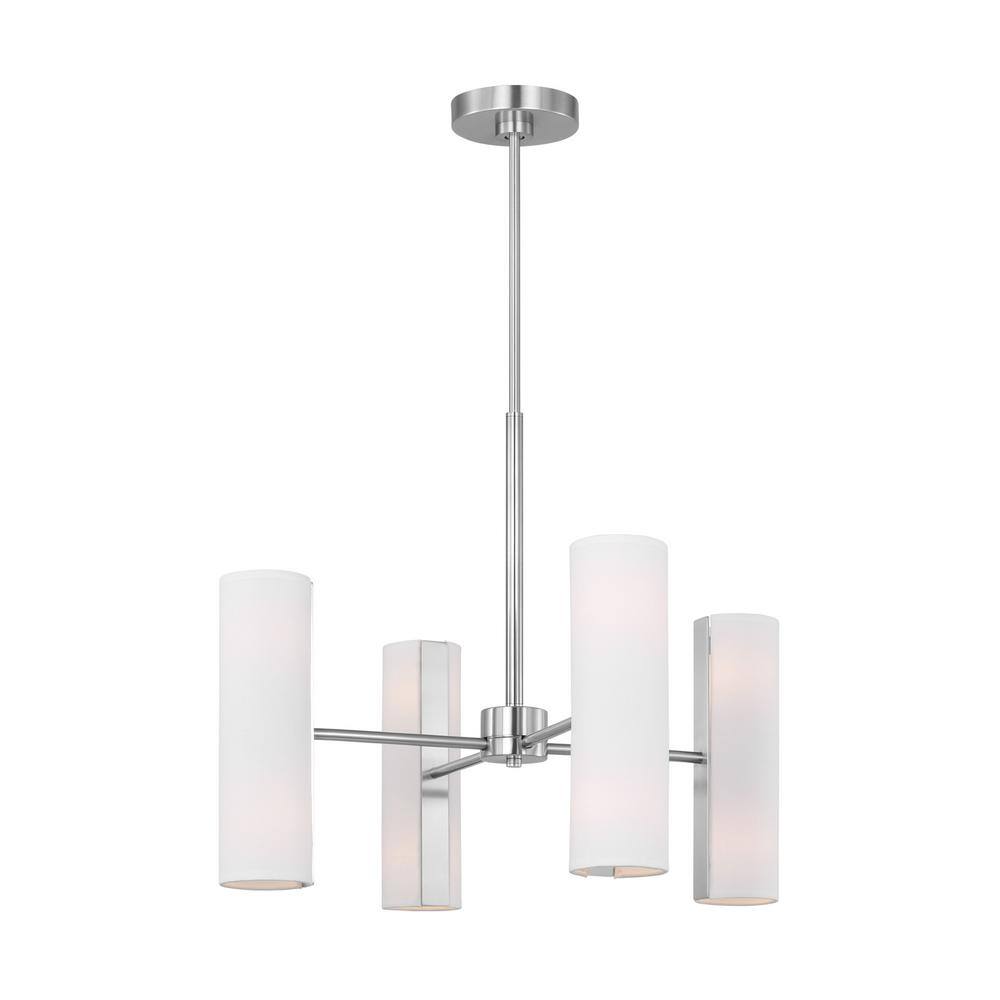 Capalino 24" Black Contemporary Candelabra with Linen Shades