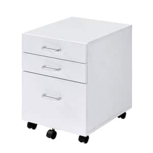 Tennos White & Chrome Finish File Cabinet with Drawers