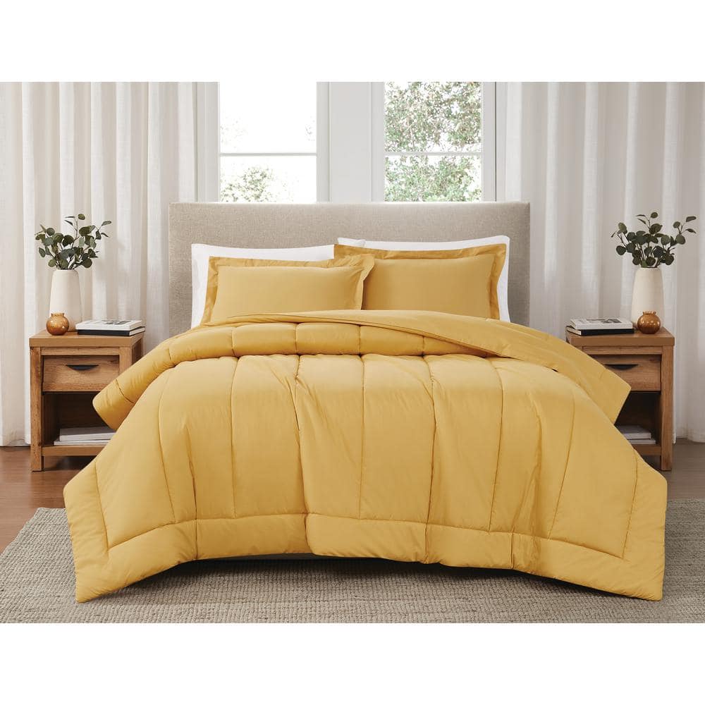 Urban high quality Studio 3 Piece Full/Queen Comforter Set Yellow, Gray and White New