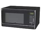 1.1 cu. Ft. Countertop Microwave Black 1000-Watt with Push Button