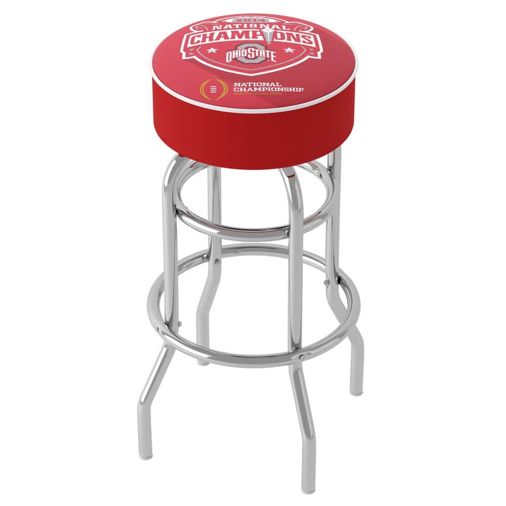 The Ohio State University National Champions Red 31 in. Red Backless Metal 