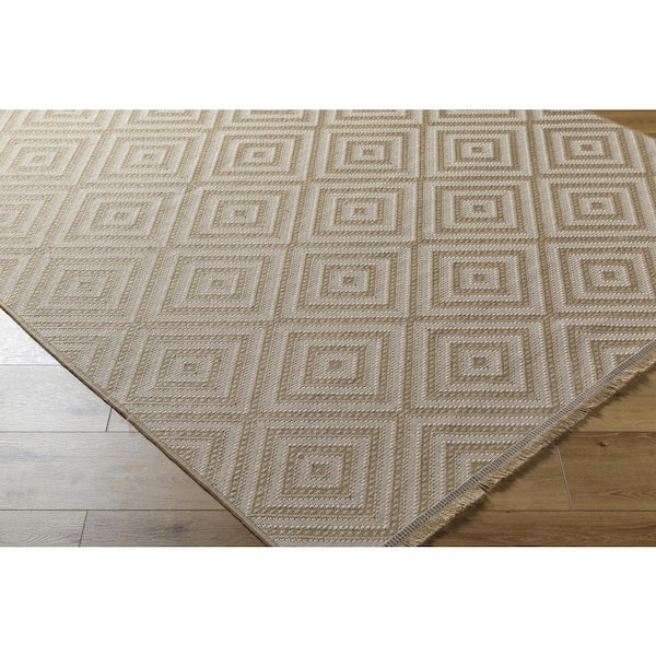 Mystery  Brown 7 ft. x 10 ft.Machine-Washable Rug