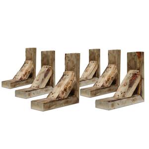 Barnwood Decor Collection 3-1/2 in. W x 10 in. D x 10 in. H Natural Barnwood Vintage Farmhouse Bracket (6-Pack)