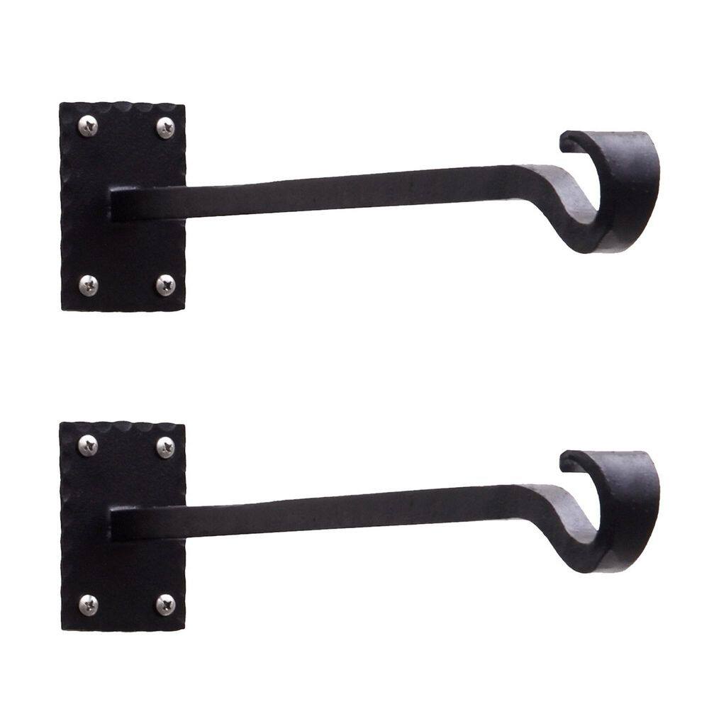 Set of 2 Lodge Straight Iron Brackets w/Multiple Hooks, 14 in. Long, Black Powder Coat Finish price history on PriceWatchPro