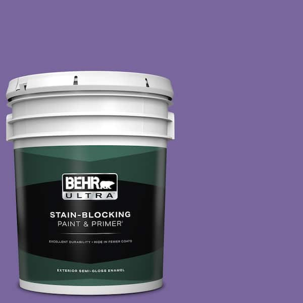 BEHR ULTRA 5 gal. #PPU16-03 Purple Paradise Semi-Gloss Enamel Exterior Paint & Primer