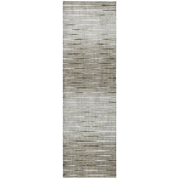 Dream Shag Premium Machine Washable Abstract ADS800 Taupe 2 ft. x 7 ft. Runner Rug