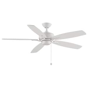 Aire Deluxe 52 in. Matte White Ceiling Fan with Matte White Blades